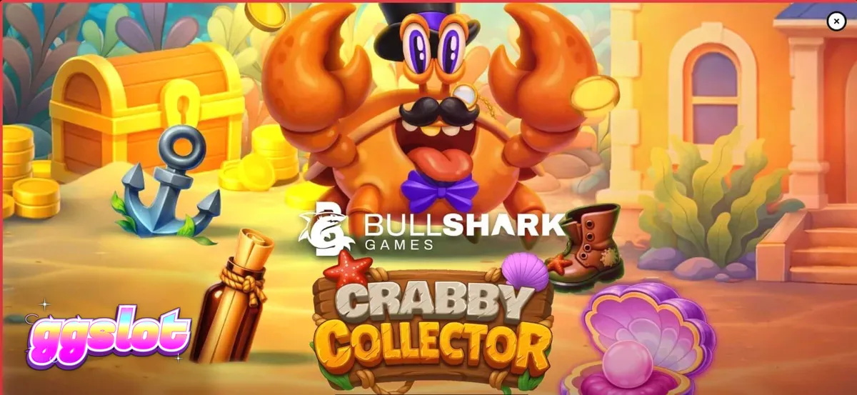 Pemandangan bawah laut yang cerah dalam permainan slot Crabby Collector dengan kepiting berpenampilan elegan.